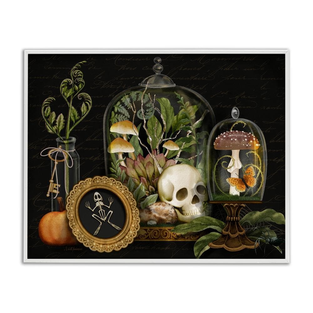 "Dark Academia Terrarium Motif Framed Giclee Art, 30"" x 24"", White, Made in USA, Ready for Hanging, By Nicole Tamarin" price history on PriceWatchPro