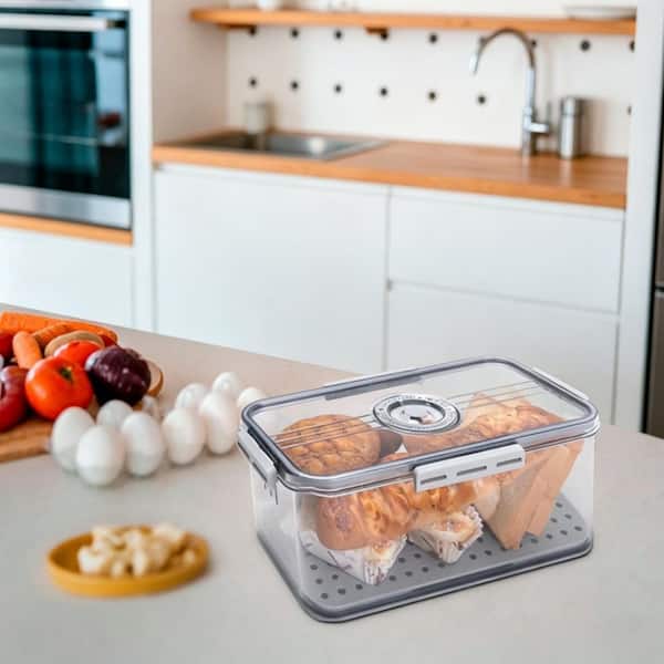 2-Pack Bread Storage Container with Airtight Lid and Recording Time, Bread Box for Homemade Bread, Toast, Loaf, Cookies