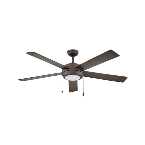 HINKLEY CROFT 60 in. Indoor Integrated LED Metallic Matte Bronze Ceiling Fan Pull Chain