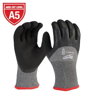 Medium Red Latex Level 5 Cut Resistant Insulated Winter Dipped Work Gloves