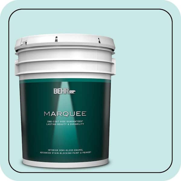BEHR MARQUEE 5 gal. #M460-1 Tahitian Sky Semi-Gloss Enamel Interior Paint & Primer
