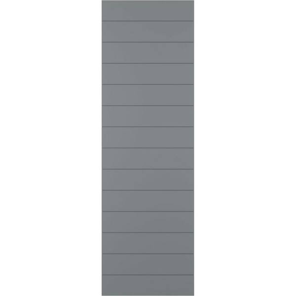 Ekena Millwork 12 in. x 67 in. True Fit PVC Horizontal Slat Modern Style Fixed Mount Board and Batten Shutters Pair in Ocean Swell