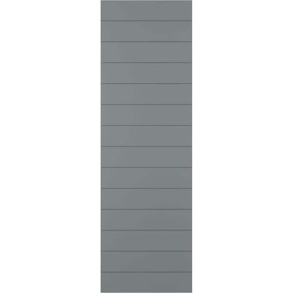 Ekena Millwork 18 in. x 32 in. True Fit PVC Horizontal Slat Modern Style Fixed Mount Board and Batten Shutters, Ocean Swell (Per Pair)