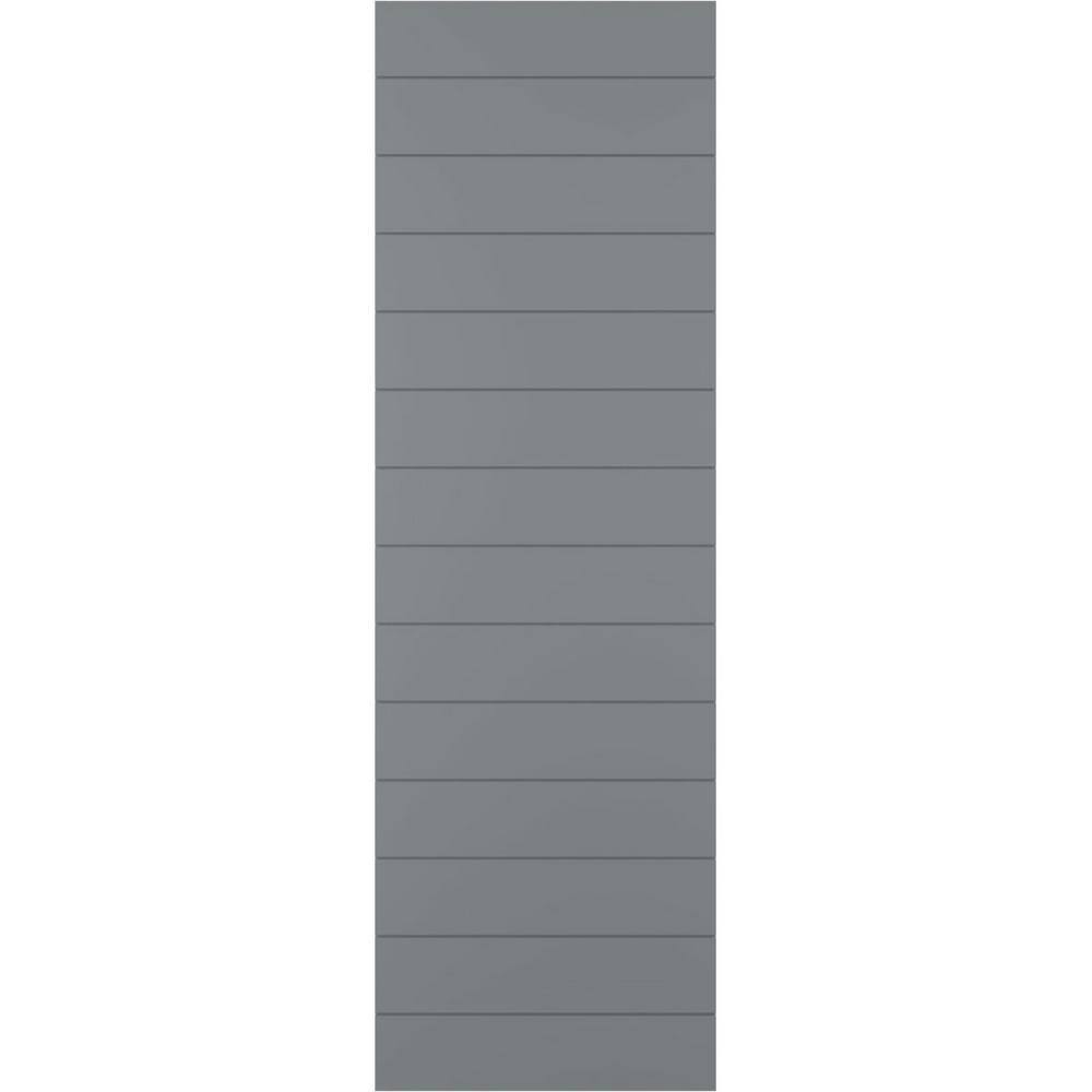 18 in. x 60 in. True Fit PVC Horizontal Slat Modern Style Fixed Mount Board and Batten Shutters Pair in Ocean Swell price history on PriceWatchPro