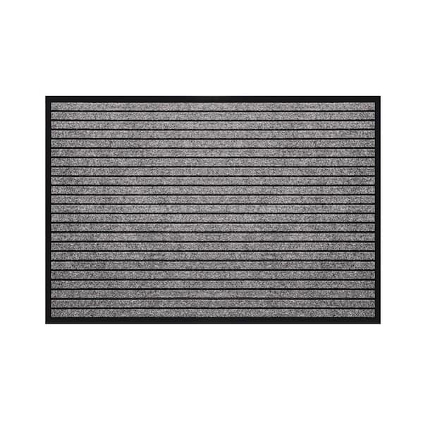 Wellco 35.5 in. x 59 in. Grey Rubber Commercial Door Mat