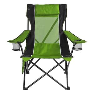 Outsunny Green Oxford Folding Camp and Beach Chair with Built-In Cup ...