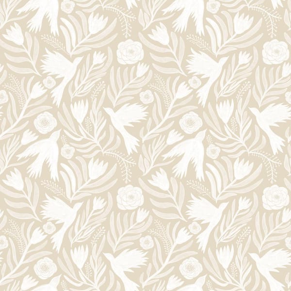 Tempaper Otomi Dove Beige Removable Peel and Stick Vinyl Wallpaper Sample