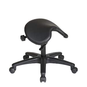 Backless Drafting Stool with Black Saddle Seat