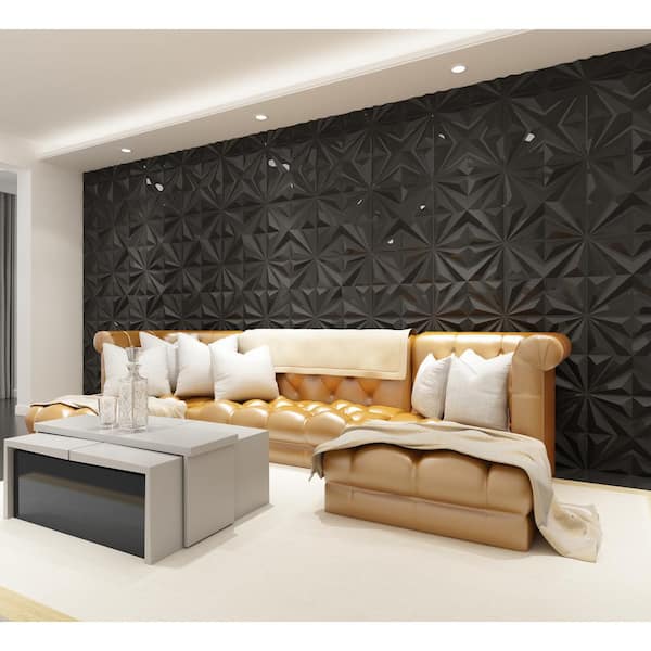 Art3d® Wallpanels 3D Wall Panels, Star Textured PVC Wall Panels for  Interior Wall Decor, Pack of 12 Tiles 32 Sq Ft 