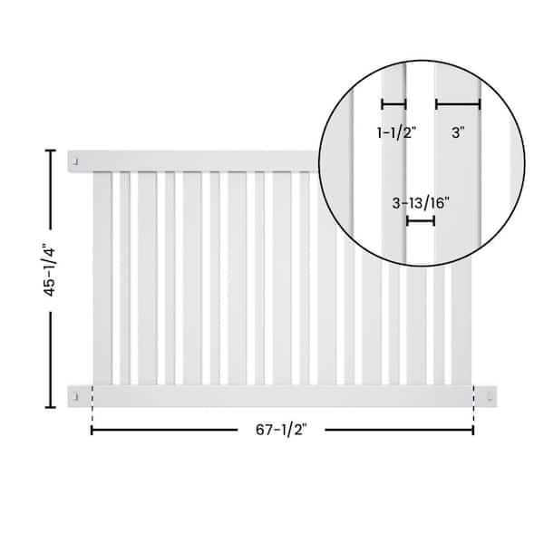 Veranda Pro-Series 4 ft. H x 6 ft. W White Vinyl Lafayette Spaced Picket Fence Panel