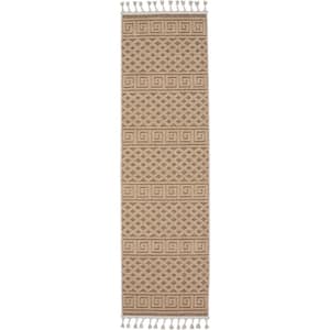 Paxton Mocha 2 ft. x 8 ft. Geometric Contemporary Kitchen Runner Area Rug
