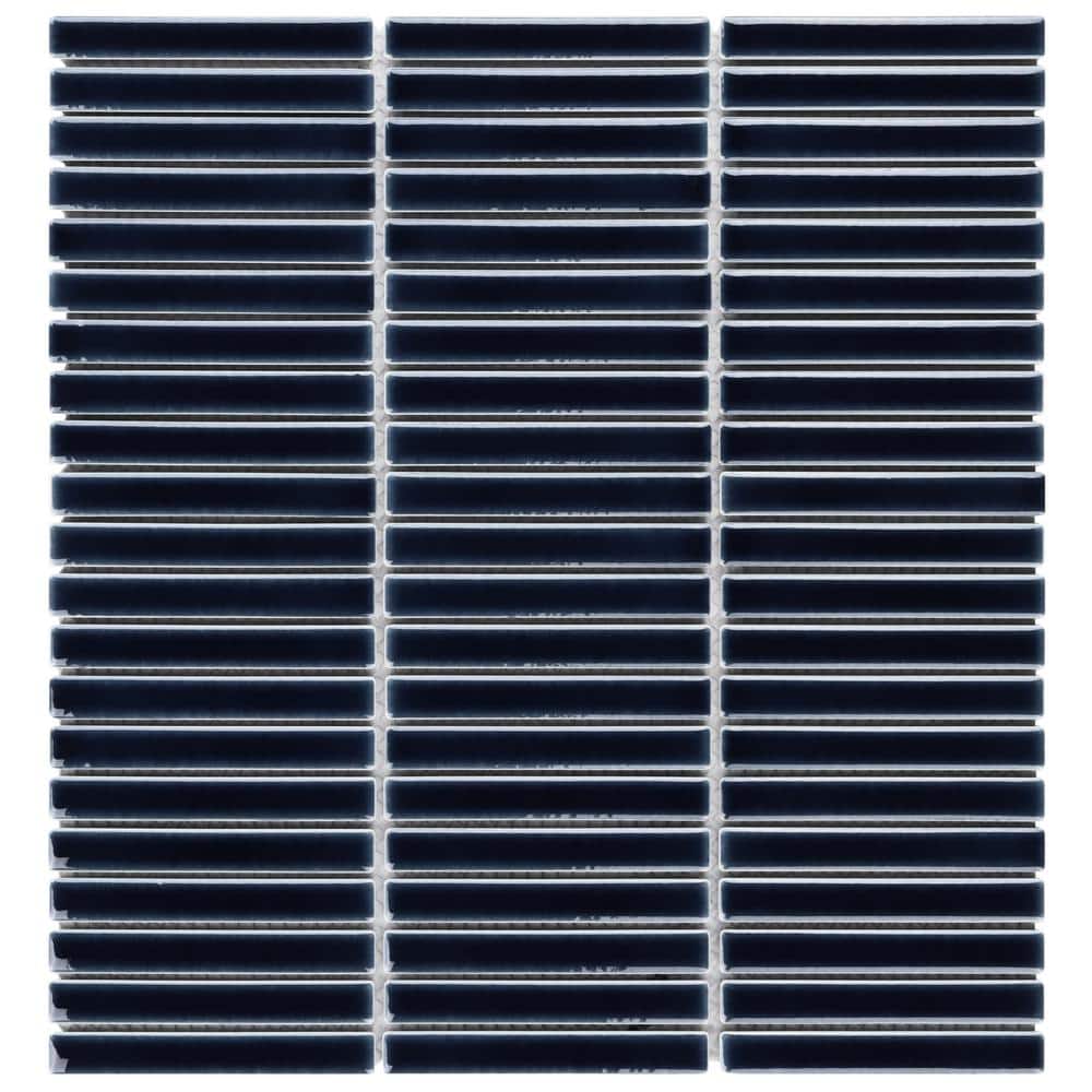 Motif Stacked Royal Blue 3.73 in. x 0.27 in. Crackled Glossy Porcelain Mosaic Floor and Wall Tile Sample price history on PriceWatchPro