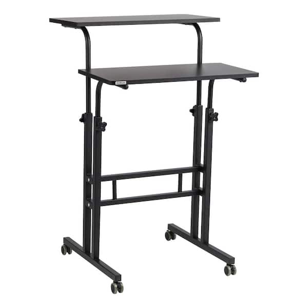 23.5 in. Rectangular Black Standing Desk with Adjustable Height Feature