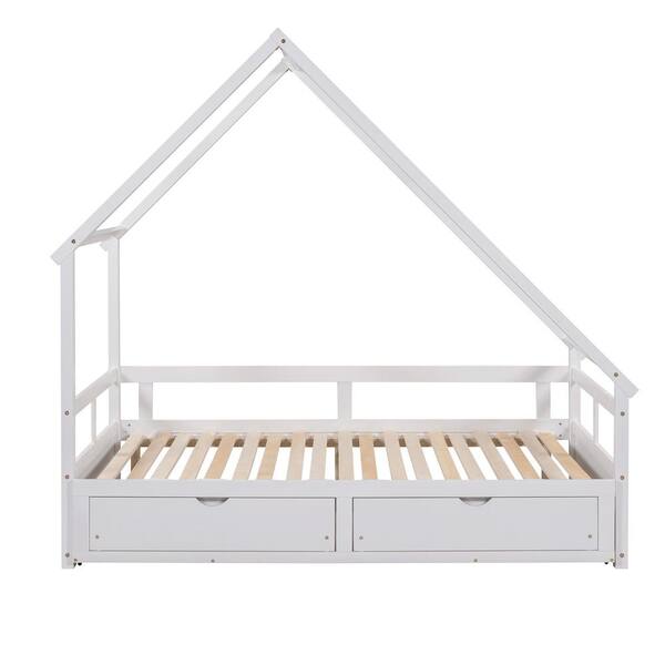 Anbazar Extending Twin To King Size White Wood Daybed With Drawers Wooden House Sofa Bed Frame For Living Room 00327anna Drawers Wooden House Sofa Bed Frame, Twin To King Convertible Bed Ikea