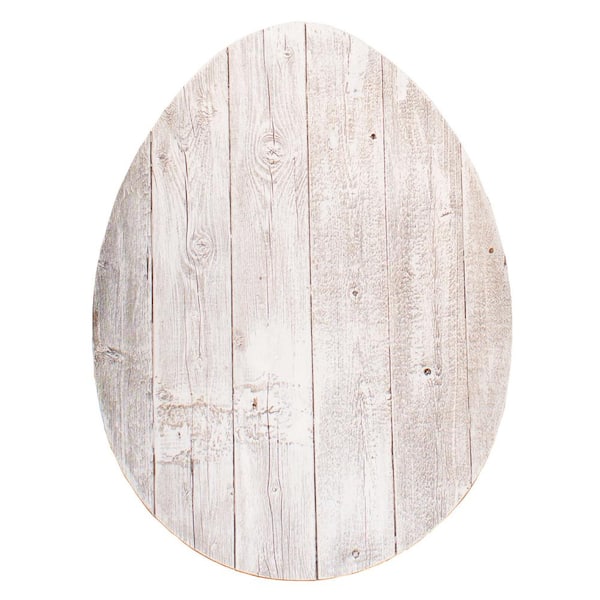 BarnwoodUSA 24 in. Rustic Farmhouse White Wash Wood Egg