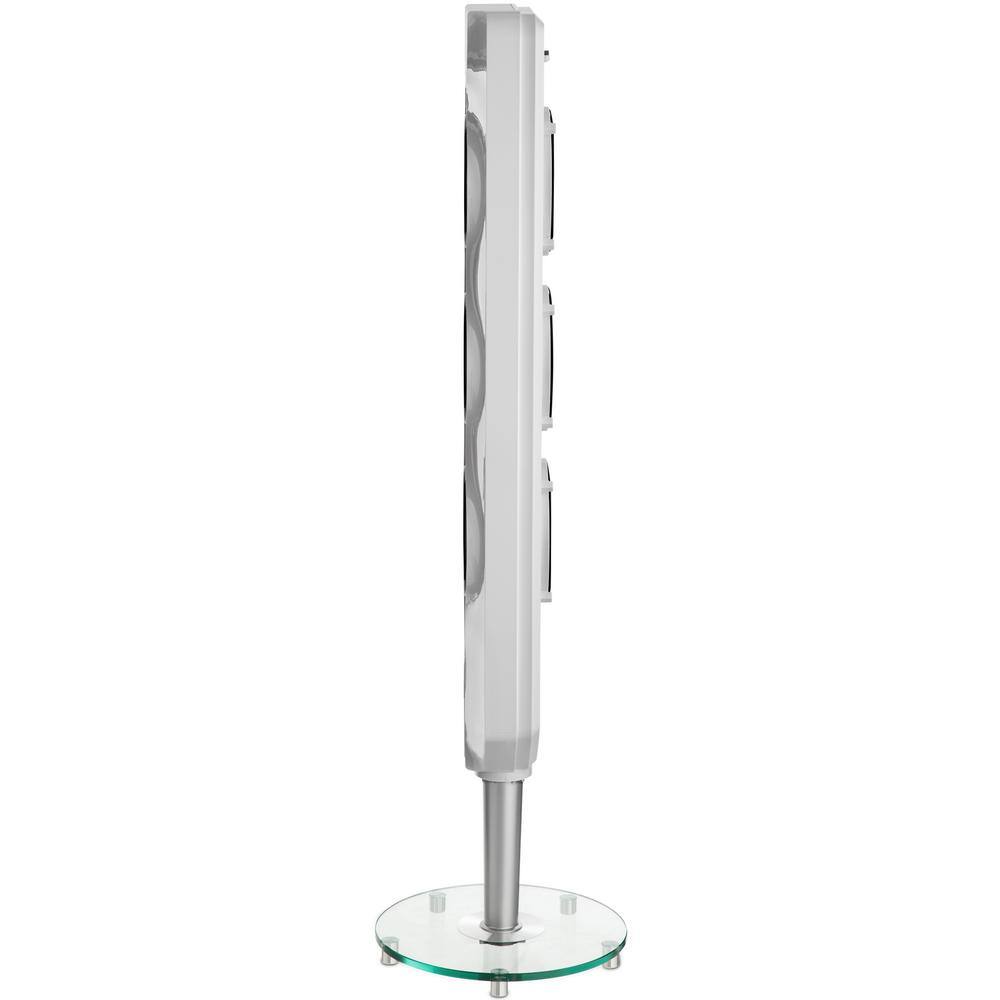 White 44" Oscillating Tower Fan with Remote Control