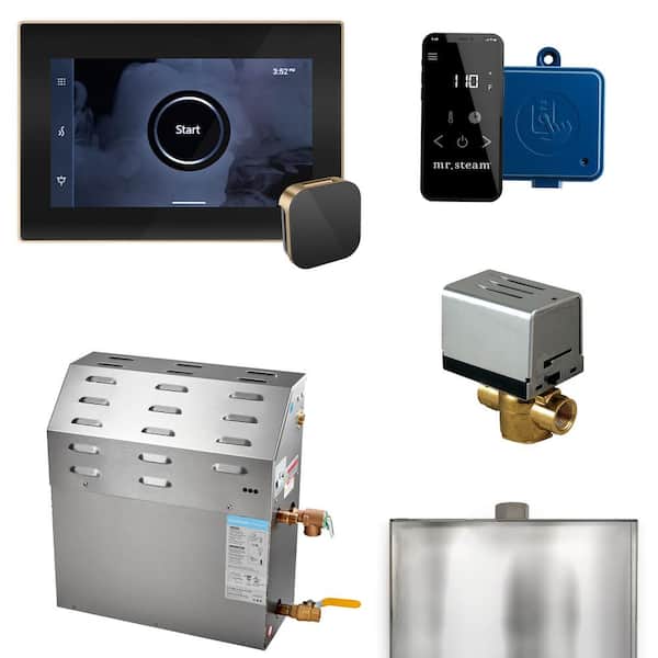 Mr. Steam Super (XButler) 10 kW (10000 W) Steam Shower Generator Package with iSteamX Control in Black Brushed Bronze