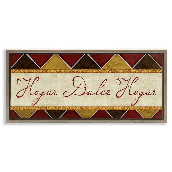 Stupell Industries Sweet Home Traditional by Jennifer Pugh Brown Floater Frame Typography Graphic Art Print 14 in. x 31 in.