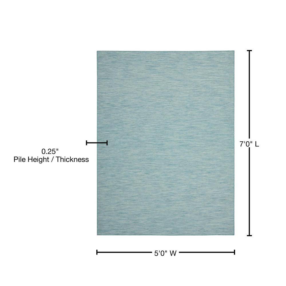 Aqua Bliss 5' x 7' Reversible Synthetic Area Rug for Indoor/Outdoor