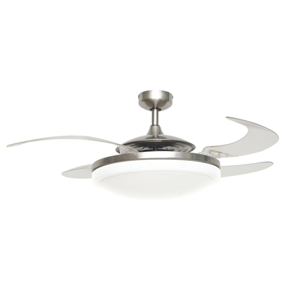 Fanaway Evo2 Brushed Chrome Retractable 4blade 48 in. Lighting with