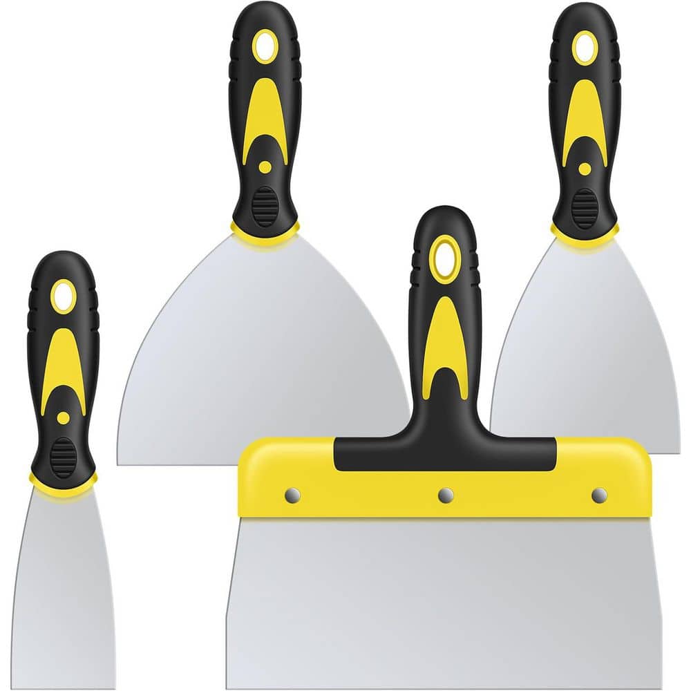 Stainless Steel Putty Knife Set with Comfortable Grip Versatile Sizes for Drywall Repair Wallpaper Plaster 4 Pack price history on PriceWatchPro
