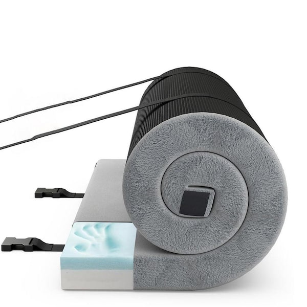 2.5 in. Twin Memory Foam Fabric Multipurpose Camping Floor Mattress Topper Pad with Foldable Design