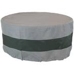 40 in. Gray/Green Stripe Round 2-Tone Outdoor Fire Pit Cover