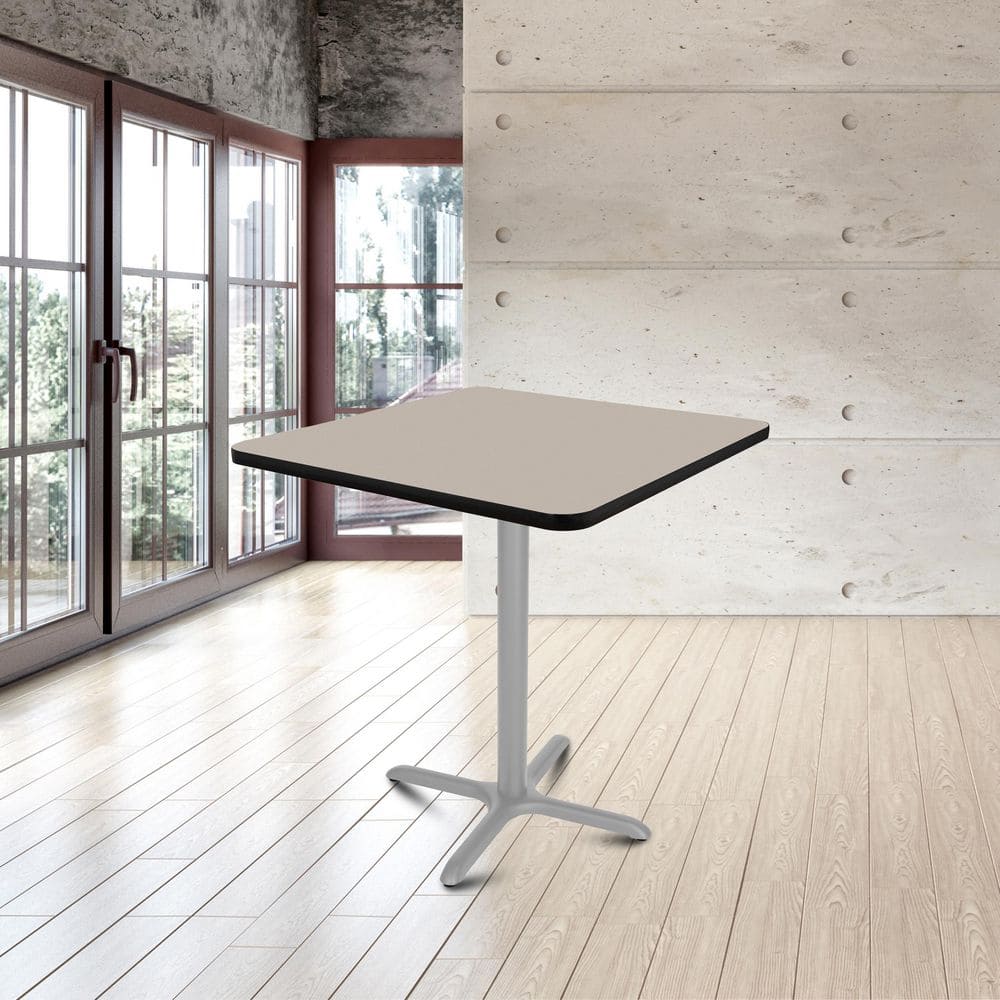 Bennet Cafe Table Grey Nebula Wood Top with Soft Grey Metal Frame 36 in. Pedestal Base Dining Table Seats 2 price history on PriceWatchPro