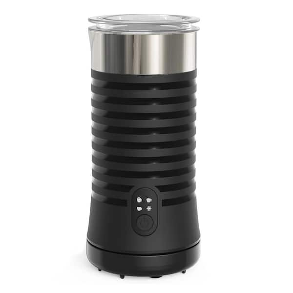 Tileon 4-in-1 Stainless Steel Electric Milk Frother, Portable Double Wall Coffee Bean Grinder withCleaning Brush, Black