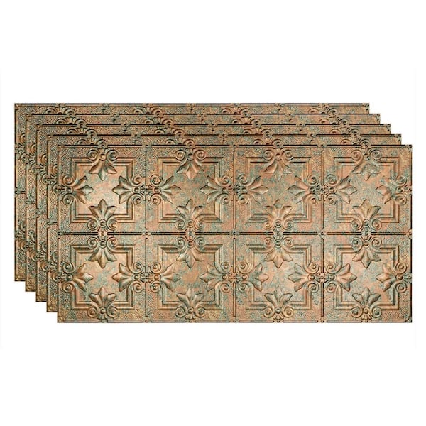 Regalia 2 ft. x 4 ft. Glue Up Vinyl Ceiling Tile in Copper Fantasy (40 sq. ft.)