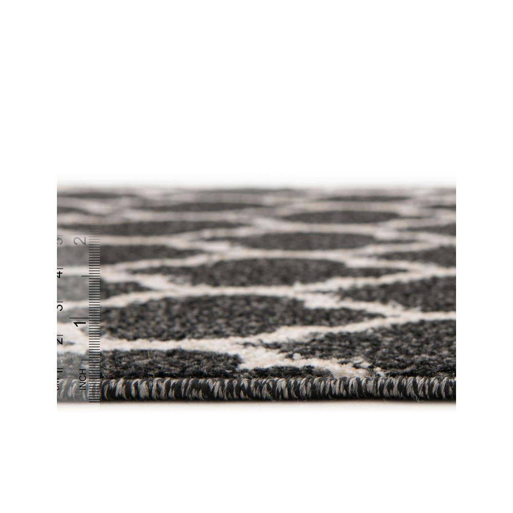 Black and Beige Trellis 9' x 12' Synthetic Area Rug