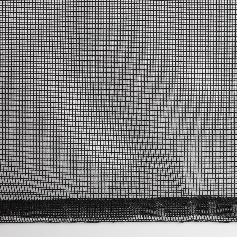 Black Light-Filtering Polyester Grommet Curtain Panel for Kitchen Windows