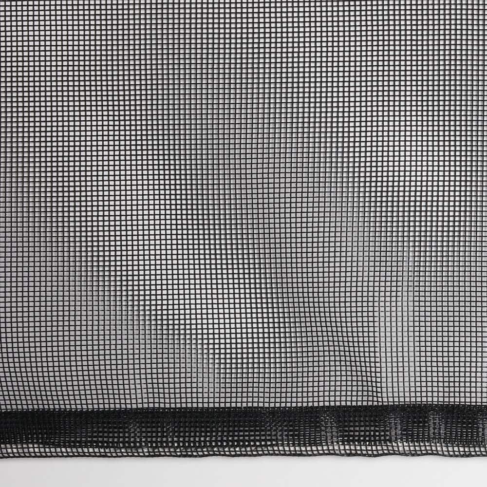 Black Light-Filtering Polyester Grommet Curtain Panel for Kitchen Windows