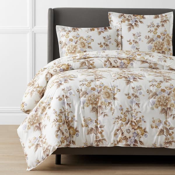 The Company Store Legends Hotel Primrose Bloom Beige Multi Full Wrinkle-Free Sateen Comforter