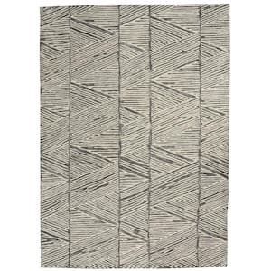 Vail Grey/White 4 ft. x 6 ft. Contemporary Area Rug