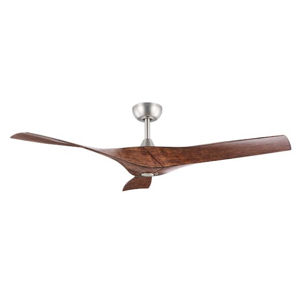 WINGBO 52 in. DC Ceiling Fan Indoor without Lights, Walnut Ceiling Fan with Remote