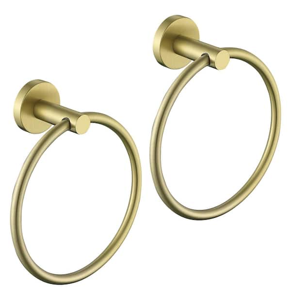 ATKING Bathroom Wall Mounted Towel Ring Towel Holder Hand Towel Bar in Stainless Steel Brushed Gold