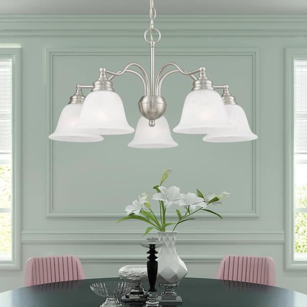 Livex Lighting Caldwell 5 Light Brushed Nickel Chandelier Livex