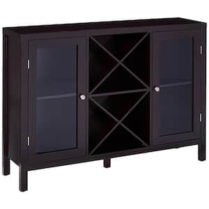 SignatureHome Finish Espresso Material Wood Fontanel Wine Rack Buffet Table Dimensions: 42"W x 12"L x 30"H