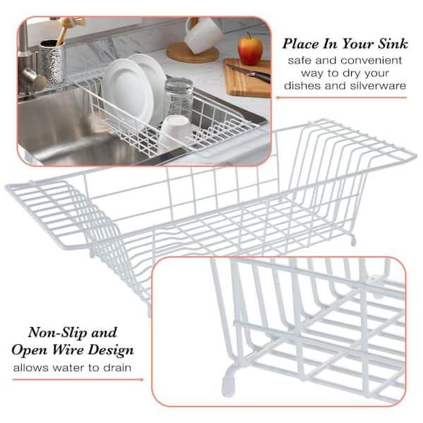 Kitchen Details Over the Sink White Dish Rack 4188 - The Home Depot