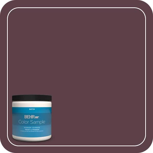 BEHR PREMIUM PLUS 8 oz. #QE-63 Napa Wine Satin Enamel Interior/Exterior Paint & Primer Color Sample
