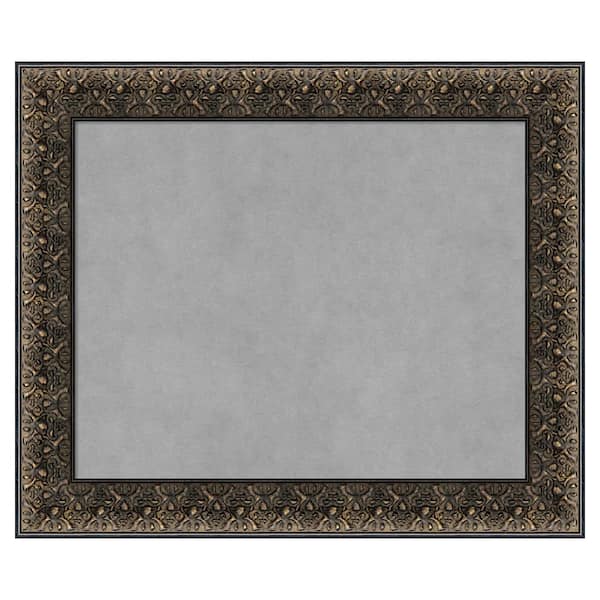 Amanti Art Intaglio Embossed Black 25 in. x 21 in Framed Magnetic Board