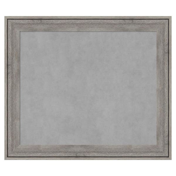 Amanti Art Regis Barnwood Grey 29 in. x 25 in Framed Magnetic Board