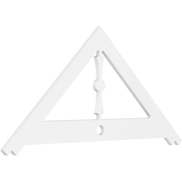 Ekena Millwork 1 in. x 60 in. x 27-1/2 in. (11/12) Pitch Artisan Gable Pediment Architectural Grade PVC Moulding