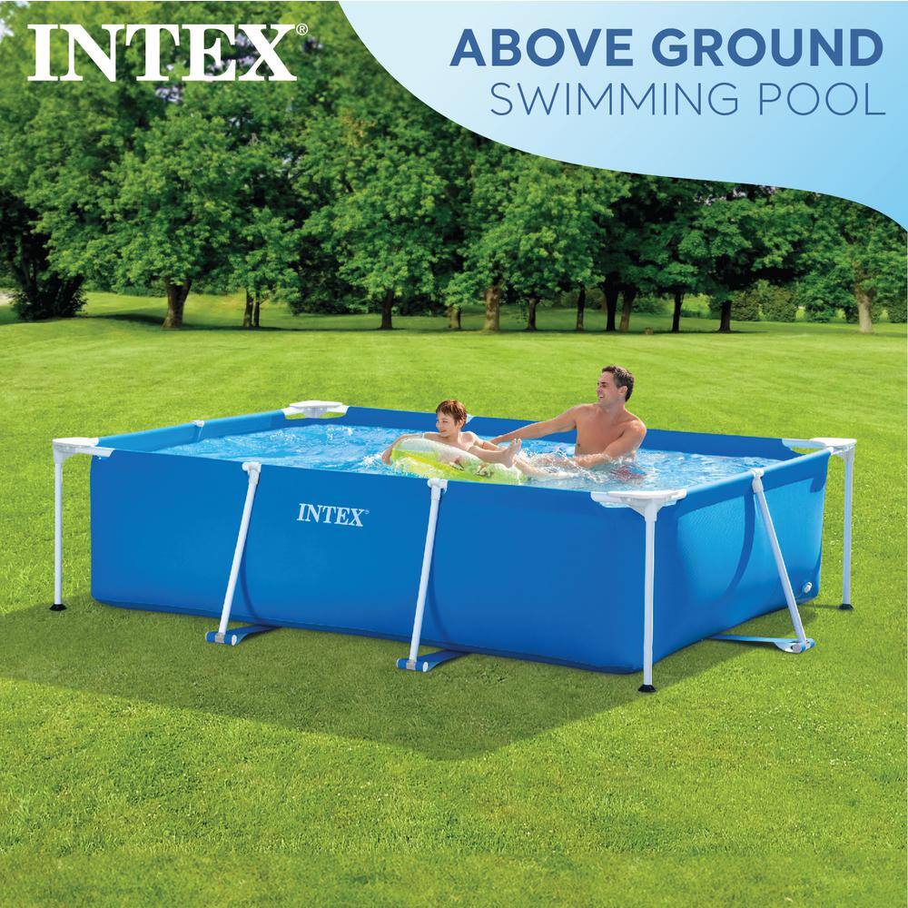 Intex 8.5ft x 5.3ft Blue Rectangular Frame Above Ground Pool
