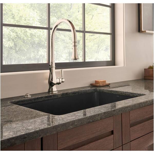 ROHL Lombardia Pulldown Kitchen Faucet - Unlacquered Brass With Metal Lever  Handle