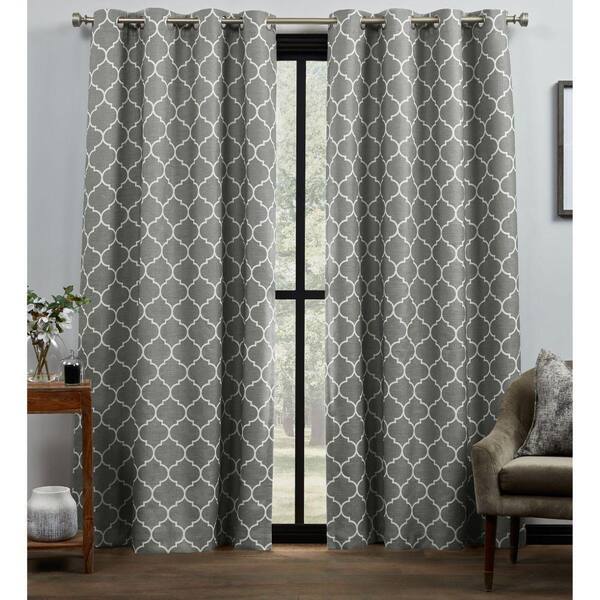 Exclusive Home Curtains Grey White, Gray Patterned Curtains