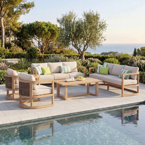 CHRISTOPHER KNIGHT HOME Quincy Light Teak Finish 5-Piece Solid