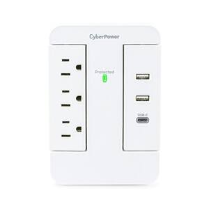 2 USB-A 1 USB-C 3-Outlet Wall Tap