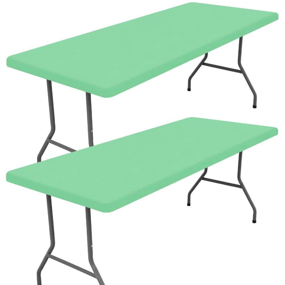72 in. x 30 in. Rectangle Tablecloth Secure Stretch Fit Bright Green 2 Pack price history on PriceWatchPro